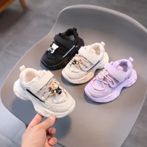 Autumn New Style Kids’ Children’s Sneakers Men’s Sneakers Women’s Leather Running Shoes Small and Medium-sized Children’s Wal