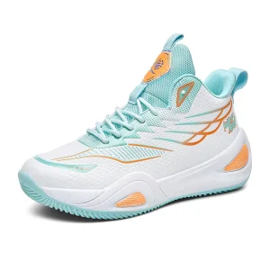 Autumn-Ready Lightweight Mesh Basketball Shoes for Teenage Boys with Customizable Rubber Insole for Year-Round Comfort