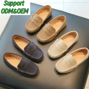 Autumn Spring Kids Soft Soled Slip-On Loafers Stylish Casual Boys Shoes