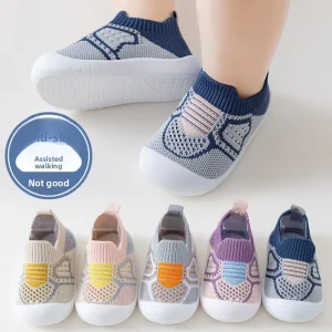Autumn Summer Korean Style Plaid Pattern Mesh Boys Toddler Shoes Girls Baby Shoes Spring Autumn Breathable Soft Non slip