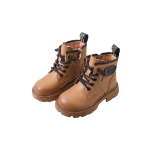 Autumn Winter Children Boots Boys Girls Fashion Leather Boots Waterproof Non-slip Warm Kids Boot