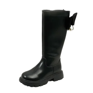 Autumn Winter Girls Thick Bottom Long Knight Boot Comfortable Anti Skid Pearl Bow Fashion Boots for Kids for Summer