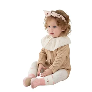 Autumn Winter Knitted Fleece lined Thick Baby Shoes Socks Anti Slip Toddler Floor Cartoon Soft soled Indoor Shoes