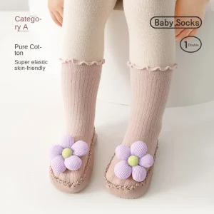 Autumn Winter Korean Style Baby Toddler Shoes Cute High Tube Thickened Warm Floor Socks Non slip Crew Baby Boys Girls’ Socks