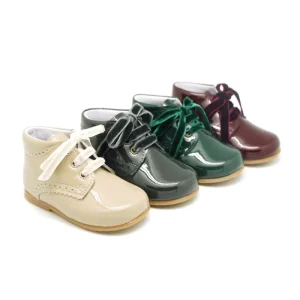 Autumn Winter Little Kids Comfortable Dress Shoes Velvet Lace Up Baby Girl Ankle Boot