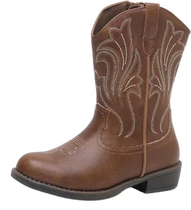 Autumn and Winter Children Midi Cowboy Boot Shoes Girls Non slip Zip Fashion Kids Knight Boots