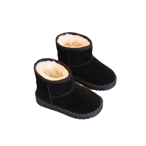 Autumn and Winter Children’s Shoes Short Children’s Snow Boots with Velvet Warmth Cotton Boots for Middle and Small Children