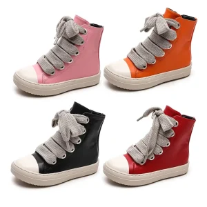 Autumn and Winter High Quality New Fashion Girls Short Ankle Boots Kids Rubber Boots Kids Boy Leather Boots