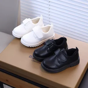 Autumn and Winter New Primary School School Etiquette Soft Bottom Children’s Black British Style Performance Leather Shoes