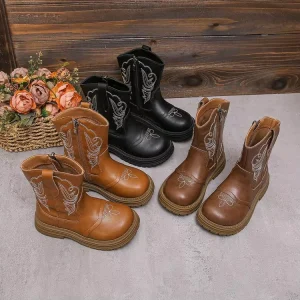 Autumn and Winter Shoes for Kids Fashion Trend Martin Boots Designer Leather Boots