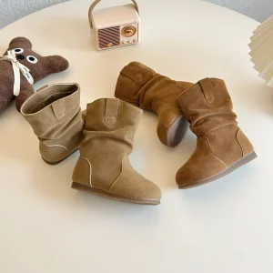 Autumn and Winter Warm Up Children Booties Dance Fashion Trendy Footwear for Girls New Kids Plush Knee High Boots