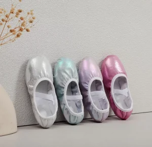 BALLET SHOE Kid Beautiful Shoes Dance Children Shiny Ballet Slippers Free Lacing Soft Soled Foldable Ballet Flats for Weddings