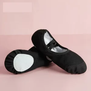 BW68 Kids Adults Split Sole Dance Shoes Leather Toe Slip On No Laces Anti Slip Wear Resistant Chinese Dance Yoga Practice Shoes