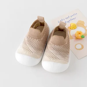 Baby Boy Girl Non-Skid Indoor Infant Walking Shoes Breathable Elastic Sock Shoes with Memory Sole Protect Toes Outdoor Sneakers
