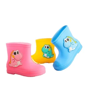 Baby Boys Dinosaur Anti slip Rain Shoes Lightweight Girls Water Shoes Children’s PVC Vintage Outdoor Rain Boots for Kids