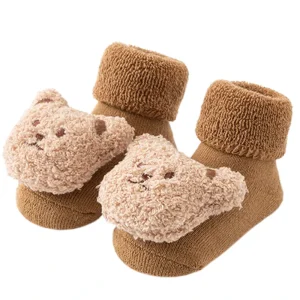 Baby Boys Girls Animal Non Skid Indoor Socks Infants Thick Thermal Winter Socks with Grip