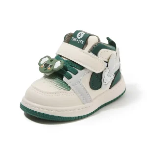 Baby Boys Girls Shoes Non Slip Sole High Top PU Leather Sneakers Infant First Walking Shoes Toddler Crib Shoes Newborn Flats