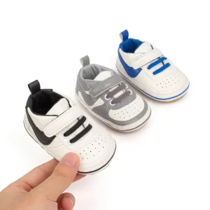 Baby Boy’s Sporty First Walkers Non Slip Rubber Soles and Breathable Design Infant Shoes