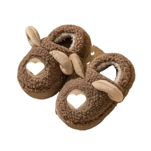 Baby Cotton House Shoes Children Cute and Soft Slippers with Heels Large and Small Kids Home Shoes for Boys