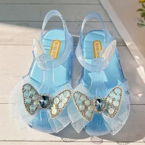 Baby Girl Beautiful Princess Marry Jane Flat Sandal China Kids Shoes Shiny Jelly Shoes Girl Sandal