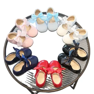 Baby Girl Cute Bow Multi Purpose Spring and Autumn Latin Shoes Princess Leather Ballroom Dance Shoes Kids