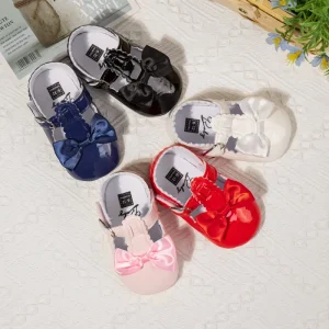 Baby Girl Shoes Bow Soft Sole Comfortable Infant Shoes Baby Girl Dress Crib Shoes
