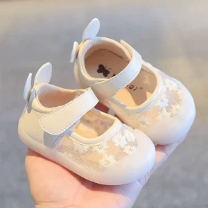 Baby Girl Shoes Summer Breathable Mesh Soft Sole First Walkers Princess Floral Infant Toddler Shoes Sweet Daisy Flower Bows