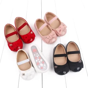 Baby Girl Shoes Toddler Non slip Flat Soft sole Baby Crib Lovely Butterfly knot Infant First Step
