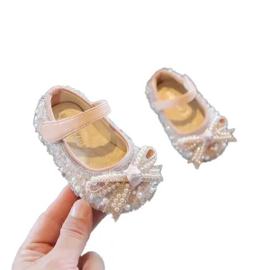 Baby Girl Soft Shoes Sequin Cloth Patent Leather Flats for Girls Kids Little Children Casual Flats Size 15 26 Brand Shoes Cute
