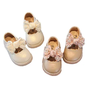 Baby Girl Walking Shoes Children’s Shoes Toddler Girls Autumn Soft Sole Pearl Princess Shoes