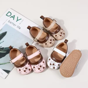 Baby Girl Walking Shoes Spring Autumn Children Cutout Floral Princess Shoes Soft Soled Non Slip Toddler Kids Infant Casual Shoes