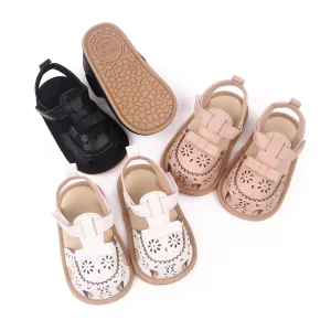 Baby Girls Baotou Sandals Summer New Soft Sole Non-slip Infants Cute Hollow Bow Walking Shoes