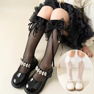 Baby Girls Knee High Long Tube Socks Cotton Breathable Lolita Kids Socks