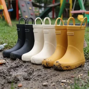 Baby Gumboots Waterproof Toddler Girl Rain Shoes Children’s Rubber Boots for Kids With Handles