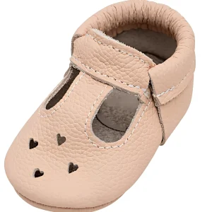 Baby Mary Jane Ankle Moccasins Genuine Leather Soft Sole Baby Girl Shoes for Newborns Infants Babies and Toddlers
