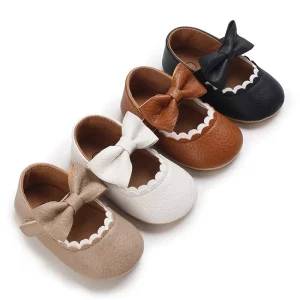 Baby Newborn Girl Soft Infant Ballerina Walker Hard Sole Kids Girls Cute Bow Toddler Ballet Flat Shoes Children’s Princess Shoes
