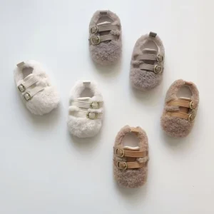 Baby Plush Winter Boys Girls Soybean Shoes Cute Baby Walking Shoes Thickened Warm