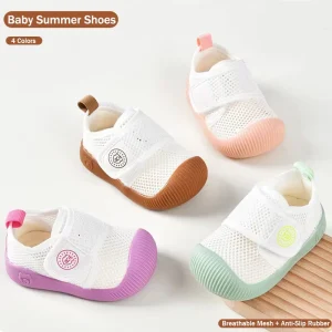 Baby Sandals Summer First Walker Shoes Infant Sneakers Candy Color Soft Sole Toddler Shoes with Anti collision Toe Cap