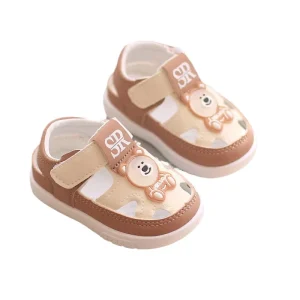 Baby Sandals Summer Walking Shoes for Infants and Little Boys 1 2 Yr Boys and Girls’ Cartoon Soft Sole Toe Anti Kick Baby Shoes
