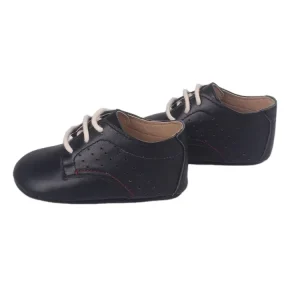 Baby Shoes Boys Girls Infant Sneakers Non Slip Rubber Sole Toddler Crib First Walker Lace Up Closure Genuine Leather