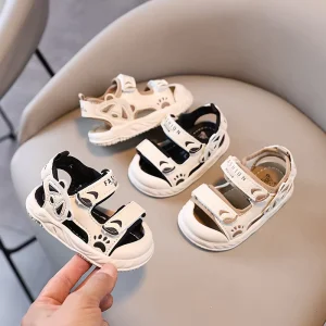 Baby Shoes Fashion Closed-Toe Sandals Summer All-Match Children’s Non-Slip Soft-Soled Western Style Beach Rhinestone