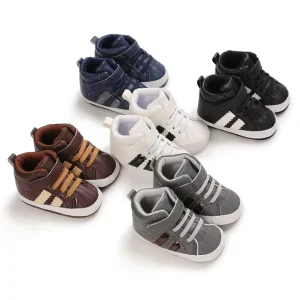 Baby Shoes Spring and Autumn 0 1 Year Old Boy’s High top Casual Sports Soft Sole Shoes Non slip Baby Toddler Shoes