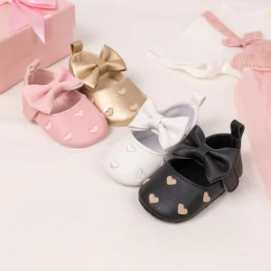 Baby Shoes for Baby Girls Aged 0-1 Year Old Princess Style Soft-Soled Non-Slip Toddler Shoes