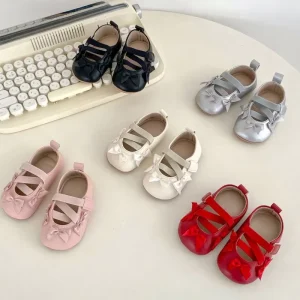 Baby Single Shoeses Spring and Summer Girls Bow Shoes Baby Non slip Walking Shoes