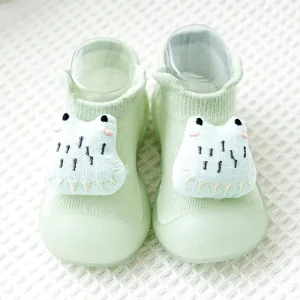 Baby Sock Shoes Boys Girls Cartoon Animal Non Slip Infant Toddler Pre Walker Cotton Knit First Walker Indoor Shoes 0 24 Months