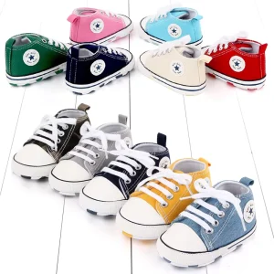 Baby Soft Sole Walking Shoes for 0-2 Years Spring and Autumn Multicolor Classic Casual Canvas Shoes