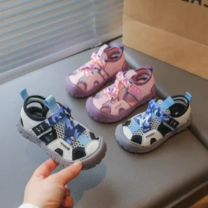 Baby Summer Fashion Outdoor Shoes Breathable Mesh Camo Closed Toe Sport Sandals for Kids