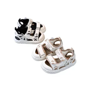 Baby Toddler Children’s Sandals Hook & Loop Closure Breathable Non-Slip Cartoon Pattern Summer Shoes for Boys and Girls