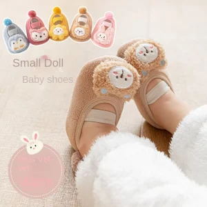 Baby Toddler Winter Knitted Casual Shoes Socks Soft Sole Non slip Thick Sole Warm Cotton Anti Bacterial