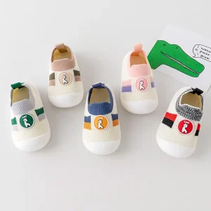 Baby Walking Shoes Non Slip Soft Sole Breathable Mesh Sock Sneakers Slip On Toddler Shoes for Spring Autumn 1 3 Years Old